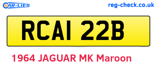 RCA122B are the vehicle registration plates.