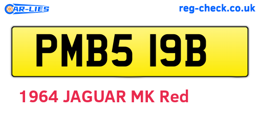 PMB519B are the vehicle registration plates.