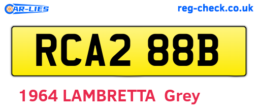RCA288B are the vehicle registration plates.