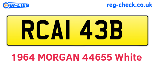 RCA143B are the vehicle registration plates.