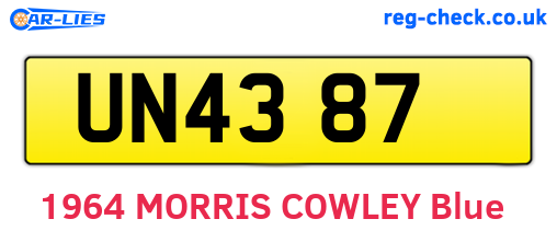 UN4387 are the vehicle registration plates.