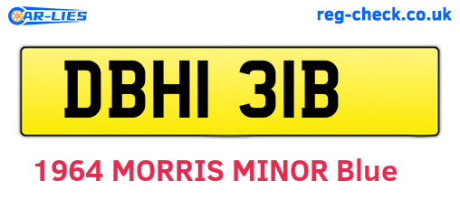 DBH131B are the vehicle registration plates.
