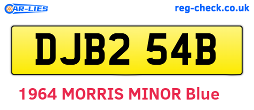 DJB254B are the vehicle registration plates.