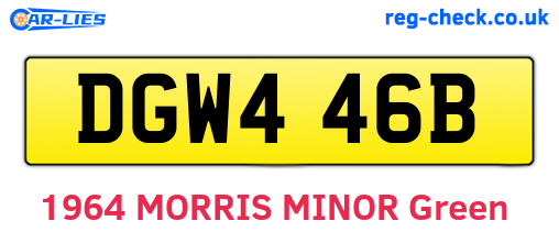 DGW446B are the vehicle registration plates.