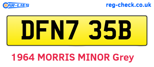 DFN735B are the vehicle registration plates.