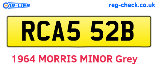 RCA552B are the vehicle registration plates.
