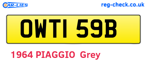 OWT159B are the vehicle registration plates.