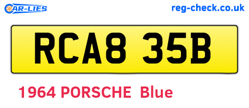 RCA835B are the vehicle registration plates.