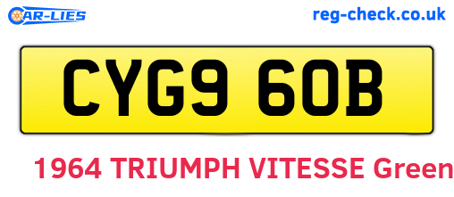 CYG960B are the vehicle registration plates.