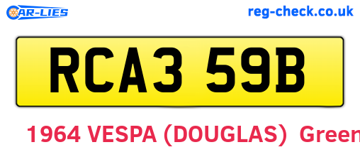 RCA359B are the vehicle registration plates.
