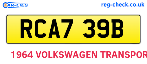 RCA739B are the vehicle registration plates.