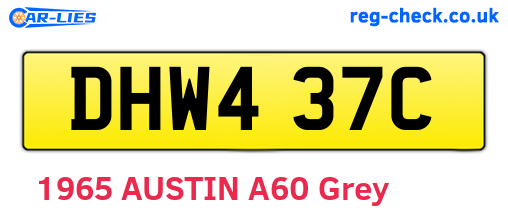 DHW437C are the vehicle registration plates.