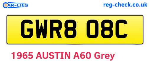 GWR808C are the vehicle registration plates.