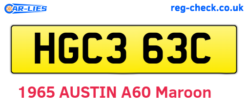 HGC363C are the vehicle registration plates.