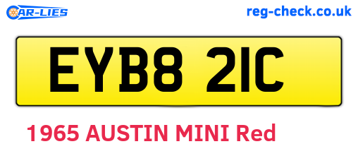 EYB821C are the vehicle registration plates.
