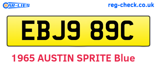 EBJ989C are the vehicle registration plates.