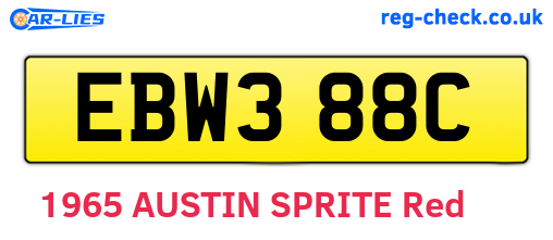 EBW388C are the vehicle registration plates.