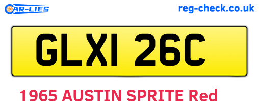 GLX126C are the vehicle registration plates.