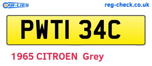 PWT134C are the vehicle registration plates.