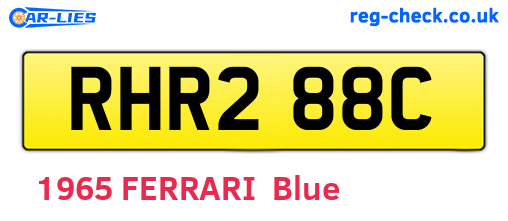 RHR288C are the vehicle registration plates.