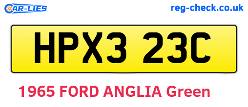 HPX323C are the vehicle registration plates.