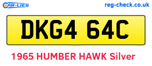 DKG464C are the vehicle registration plates.