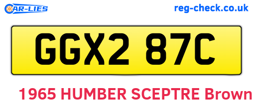 GGX287C are the vehicle registration plates.