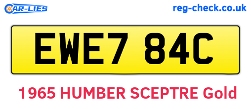 EWE784C are the vehicle registration plates.