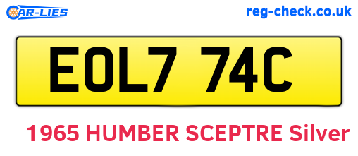 EOL774C are the vehicle registration plates.
