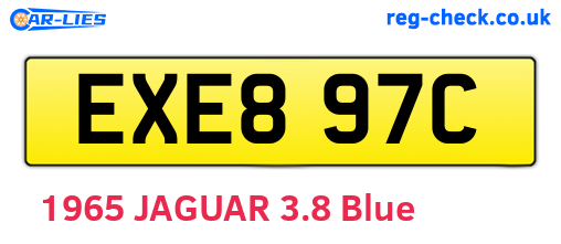 EXE897C are the vehicle registration plates.