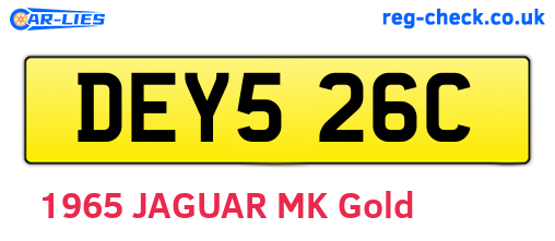 DEY526C are the vehicle registration plates.