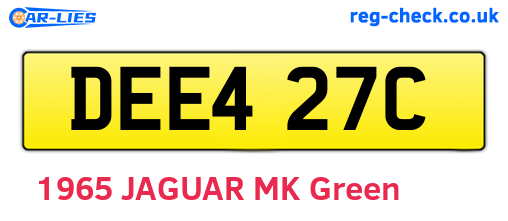 DEE427C are the vehicle registration plates.