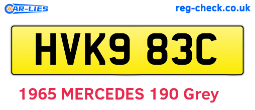 HVK983C are the vehicle registration plates.