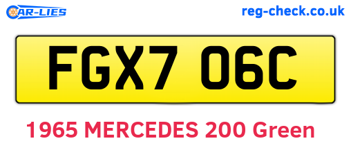 FGX706C are the vehicle registration plates.