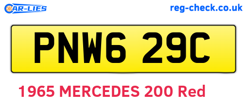 PNW629C are the vehicle registration plates.