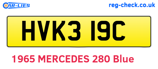 HVK319C are the vehicle registration plates.
