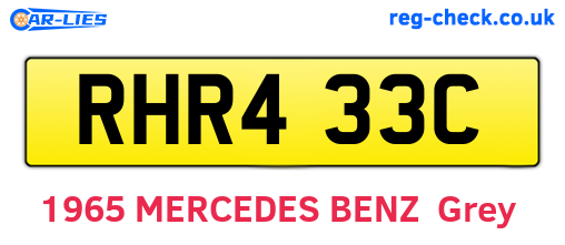 RHR433C are the vehicle registration plates.