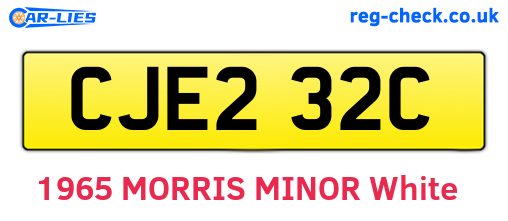 CJE232C are the vehicle registration plates.