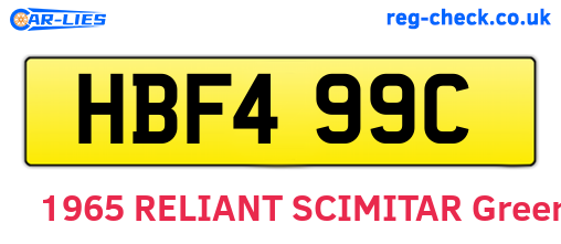 HBF499C are the vehicle registration plates.