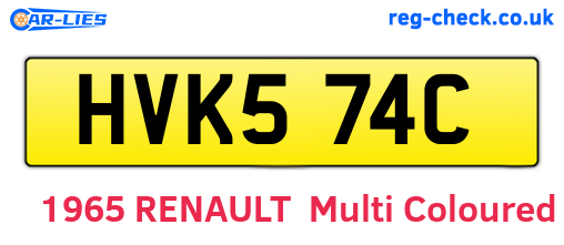 HVK574C are the vehicle registration plates.