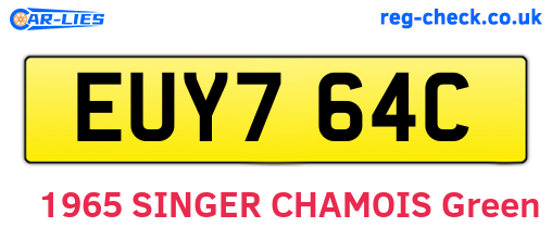 EUY764C are the vehicle registration plates.