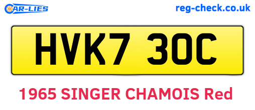 HVK730C are the vehicle registration plates.
