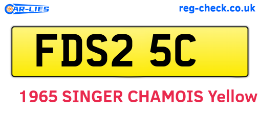 FDS25C are the vehicle registration plates.