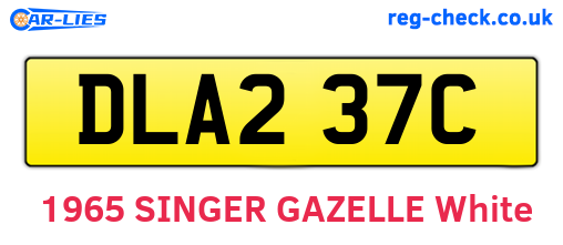 DLA237C are the vehicle registration plates.