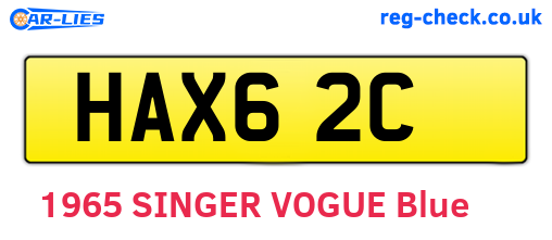 HAX62C are the vehicle registration plates.