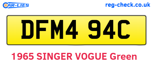 DFM494C are the vehicle registration plates.