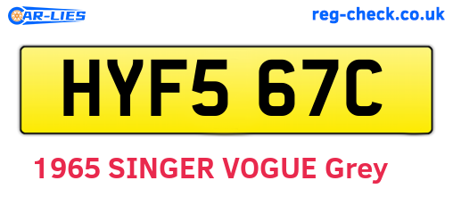 HYF567C are the vehicle registration plates.