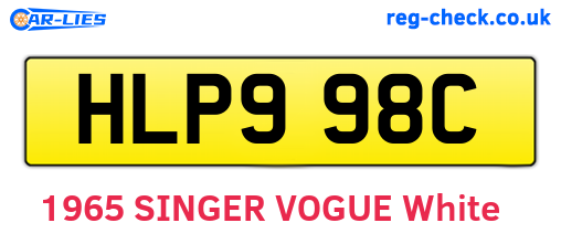 HLP998C are the vehicle registration plates.