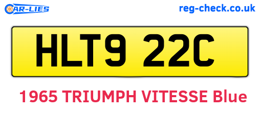 HLT922C are the vehicle registration plates.
