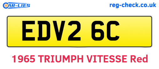 EDV26C are the vehicle registration plates.